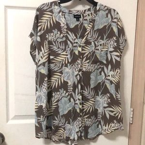 Torrid - Dark Taupe Floral Chalis - Size 1